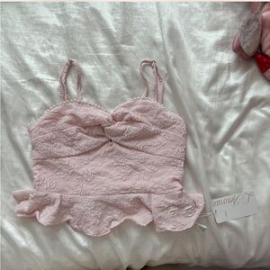 SHEIN Light Pink Lace Top